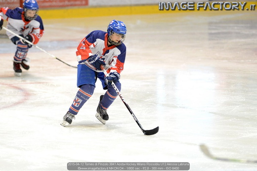 2015-04-12 Torneo di Pinzolo 3841 Aosta-Hockey Milano Rossoblu U12 Alessia Labruna